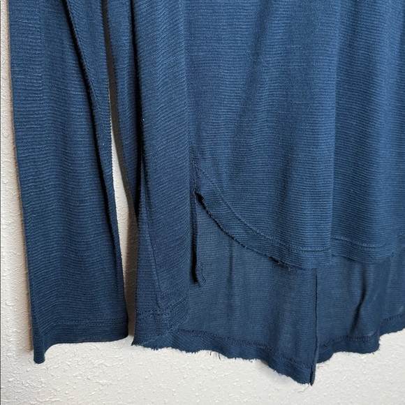 Free People Navy Blue Long Sleeve Sheer Pullover Top Size Medium - Picture 4 of 6